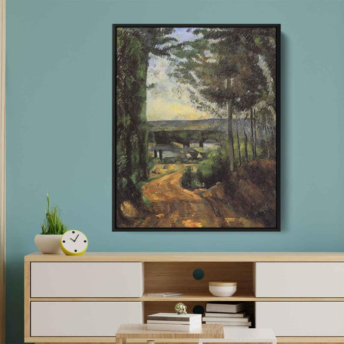 Road, Trees and Lake by Paul Cezanne - Canvas Artwork