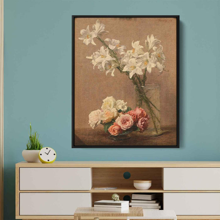 Roses and Lilies by Henri Fantin-Latour - Canvas Artwork