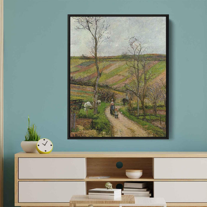 Route du Fond in Hermitage, Pontoise by Camille Pissarro - Canvas Artwork