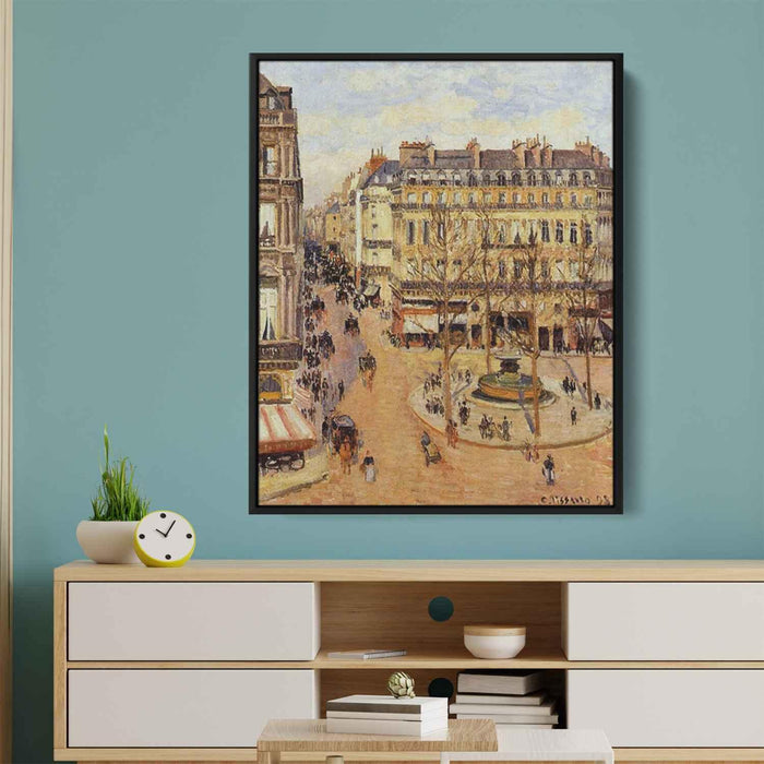 Rue Saint Honore Morning Sun Effect, Place du Theatre Francais by Camille Pissarro - Canvas Artwork