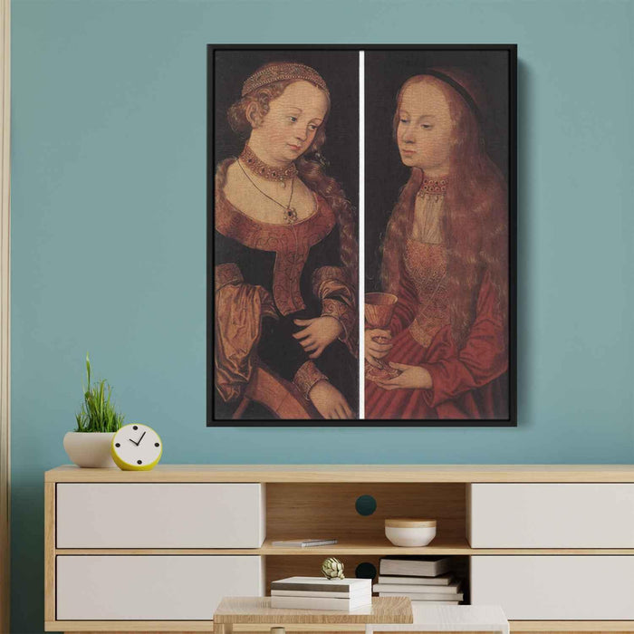 St. Catherine and St. Barbara by Lucas Cranach the Elder - Canvas Artwork