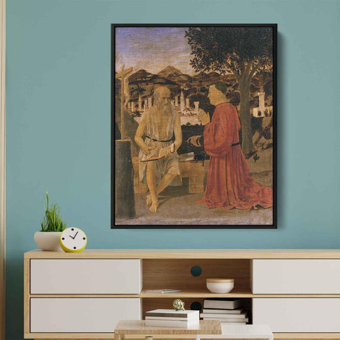 St. Jerome and a Donor (1451) by Piero della Francesca - Canvas Artwork