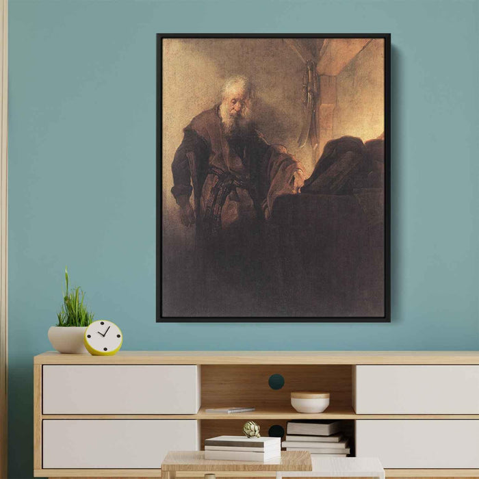 St. Paul at his Writing Desk (1630) by Rembrandt - Canvas Artwork