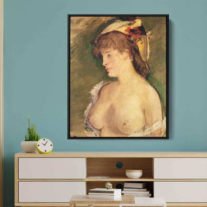 The Blonde with Bare Breasts (1878) by Edouard Manet - Canvas Artwork