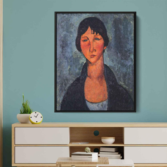 The Blue Blouse (1917) by Amedeo Modigliani - Canvas Artwork