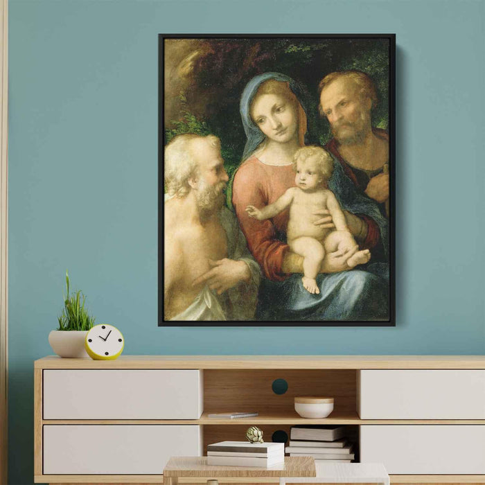 The Holy Family with Saint Jerome (1519) by Correggio - Canvas Artwork