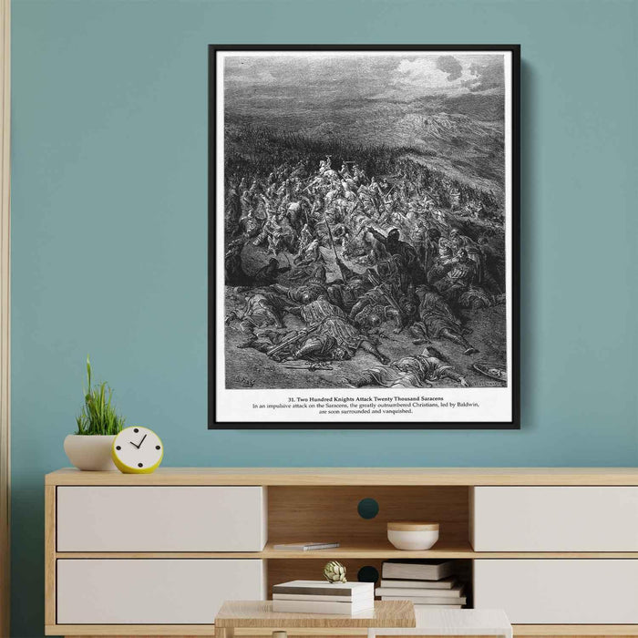 Two Hundred Knights Attack Twenty Thousand Saracens by Gustave Dore - Canvas Artwork