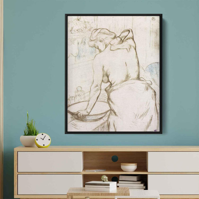 Woman at Her Toilette them, Washing Herself by Henri de Toulouse-Lautrec - Canvas Artwork