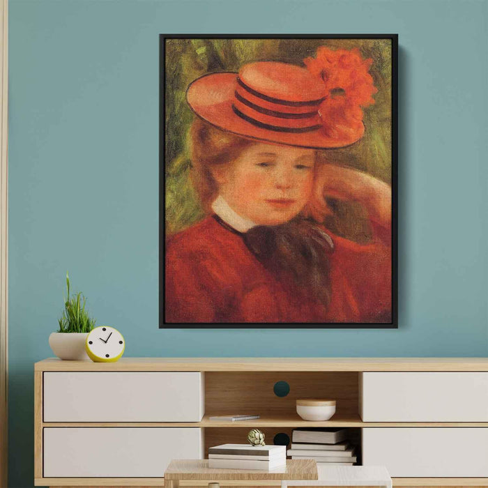 Young Girl in a Red Hat (1899) by Pierre-Auguste Renoir - Canvas Artwork