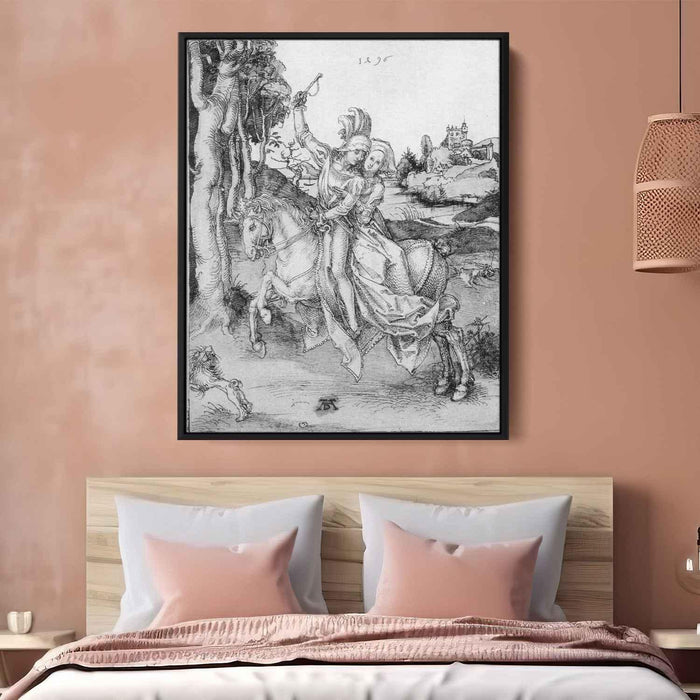 Couple on Horseback (1496) by Albrecht Durer - Canvas Artwork