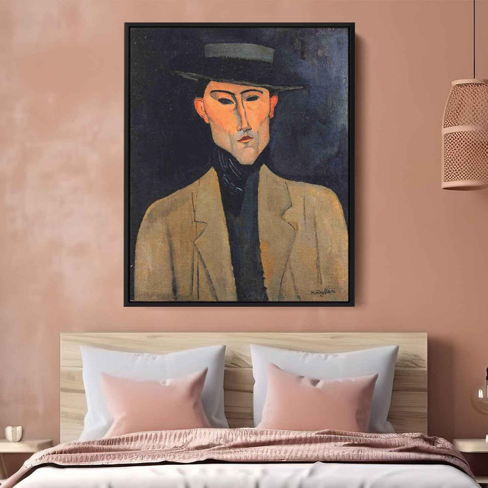 Portrait of a Man with Hat (Jose Pacheco ) (1915) by Amedeo Modigliani - Canvas Artwork
