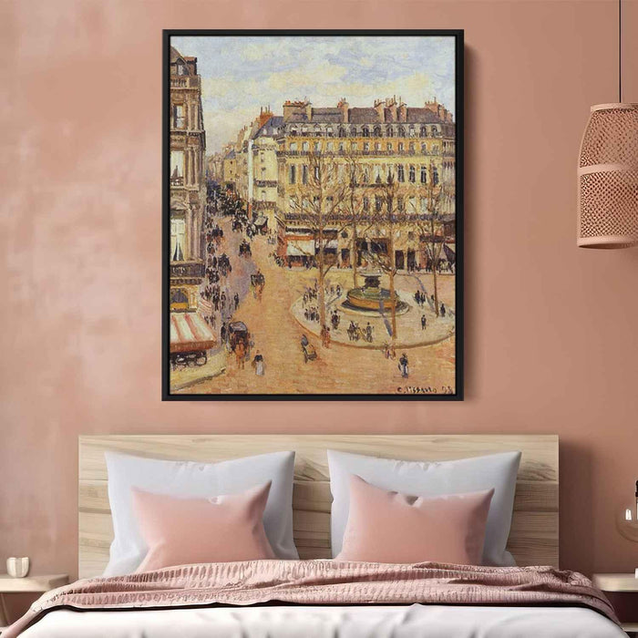 Rue Saint Honore Morning Sun Effect, Place du Theatre Francais by Camille Pissarro - Canvas Artwork