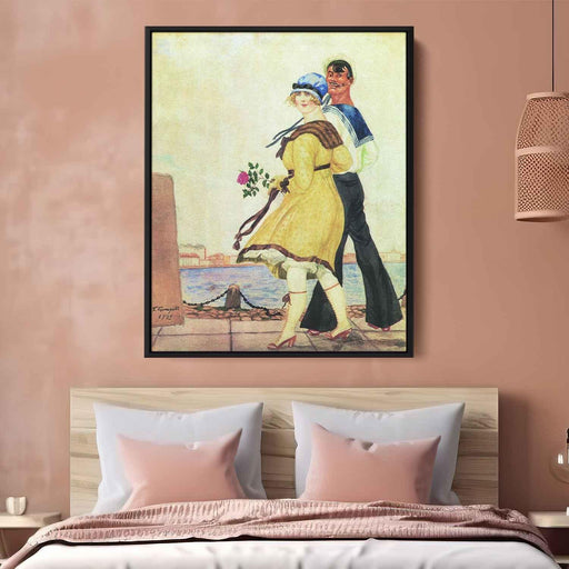 Sailor and His Girl (1921) by Boris Kustodiev - Canvas Artwork