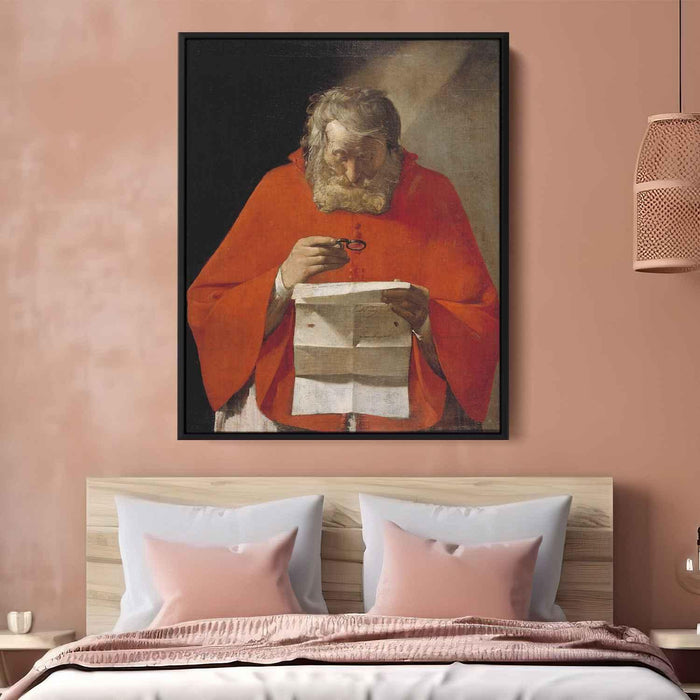 Saint Jerome reading a letter (1629) by Georges de la Tour - Canvas Artwork