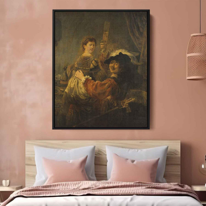 Self-Portrait with Saskia in the Parable of the Prodigal Son (1635) by Rembrandt - Canvas Artwork