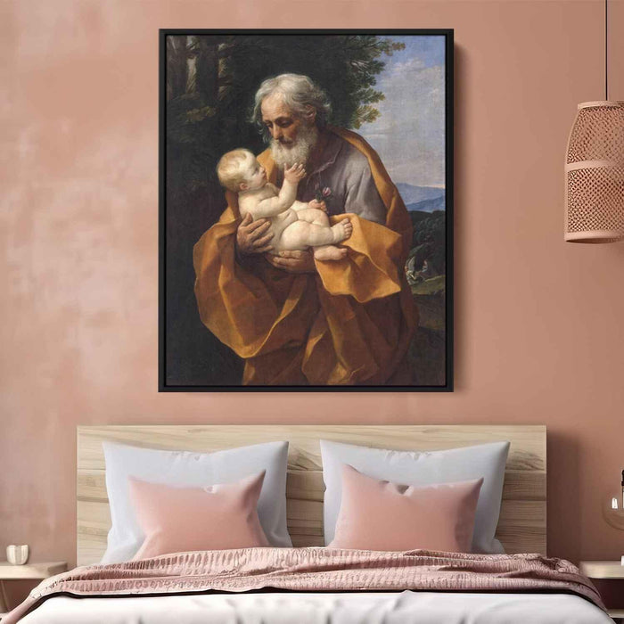 St Joseph with the Infant Jesus (1620) by Guido Reni - Canvas Artwork