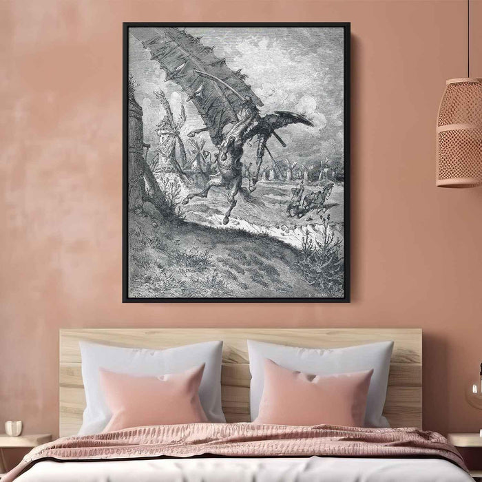 The Adventure with the Windmills (1868) by Gustave Dore - Canvas Artwork