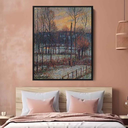 The Effect of Snow, Sunset, Eragny by Camille Pissarro - Canvas Artwork