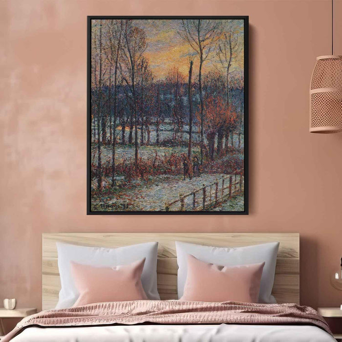 The Effect of Snow, Sunset, Eragny by Camille Pissarro - Canvas Artwork