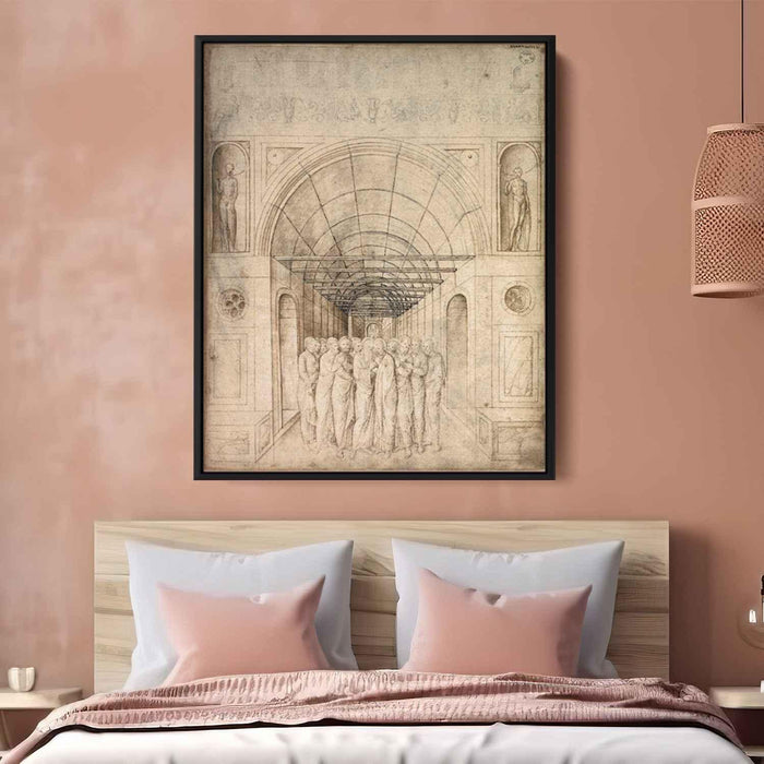 The Twelve Apostles in a Barrel Vaulted Passage (1470) by Jacopo Bellini - Canvas Artwork