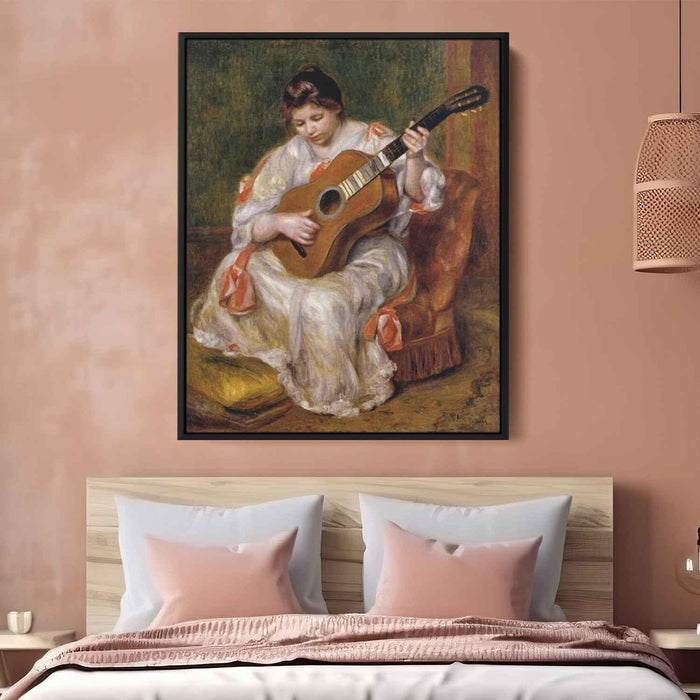 Woman Playing the Guitar (1896) by Pierre-Auguste Renoir - Canvas Artwork