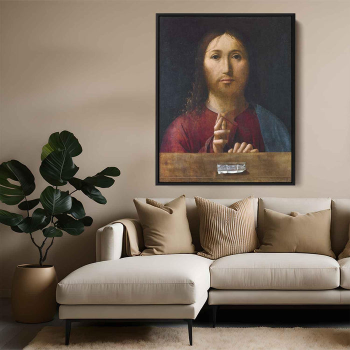 Christ Blessing (1465) by Antonello da Messina - Canvas Artwork