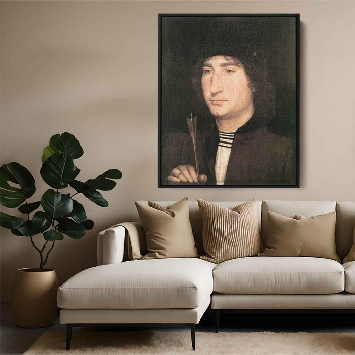 Portrait of a Man with an Arrow (1480) by Hans Memling - Canvas Artwork