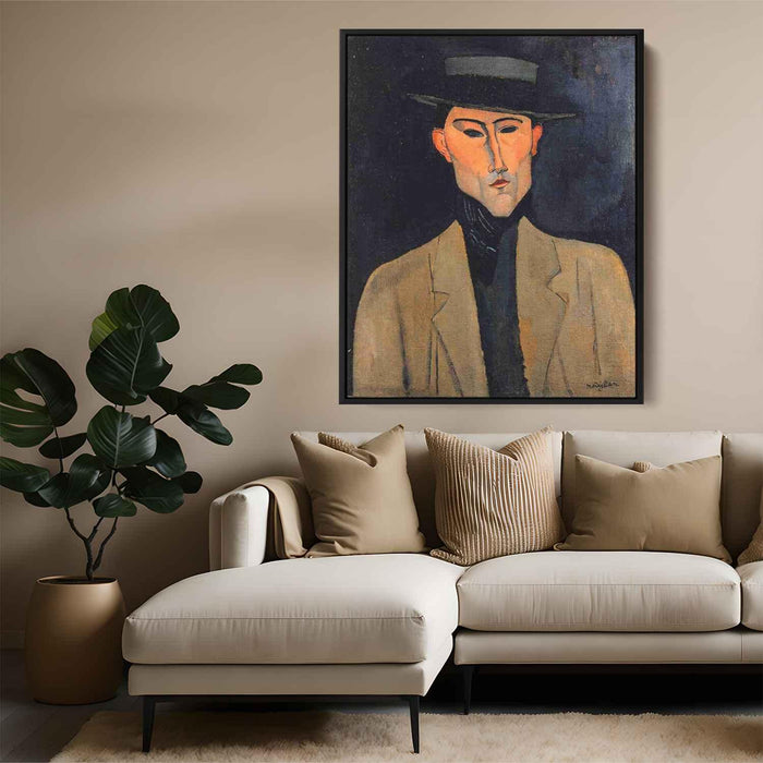 Portrait of a Man with Hat (Jose Pacheco ) (1915) by Amedeo Modigliani - Canvas Artwork