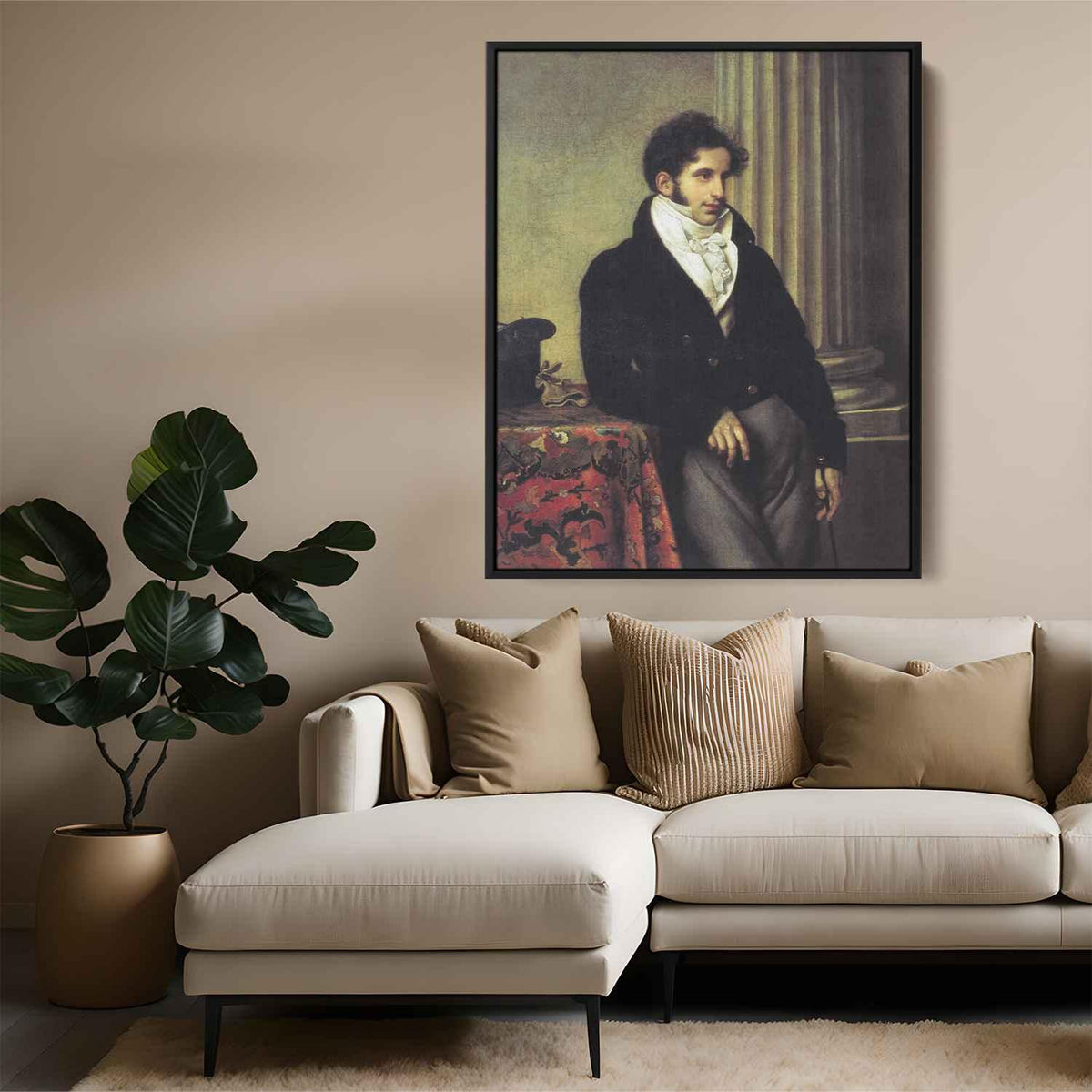 Portrait of Sergei Uvarov (1816) by Orest Kiprensky Canvas Artwork — Kanvah