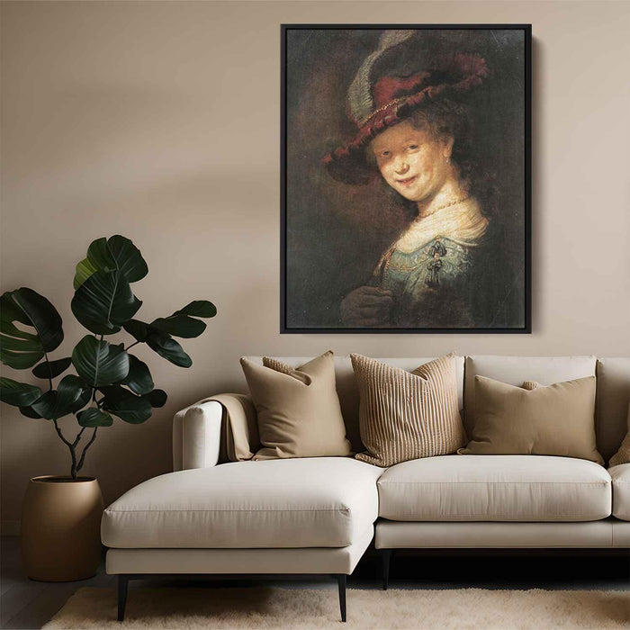 Portrait of the Young Saskia (1633) by Rembrandt - Canvas Artwork