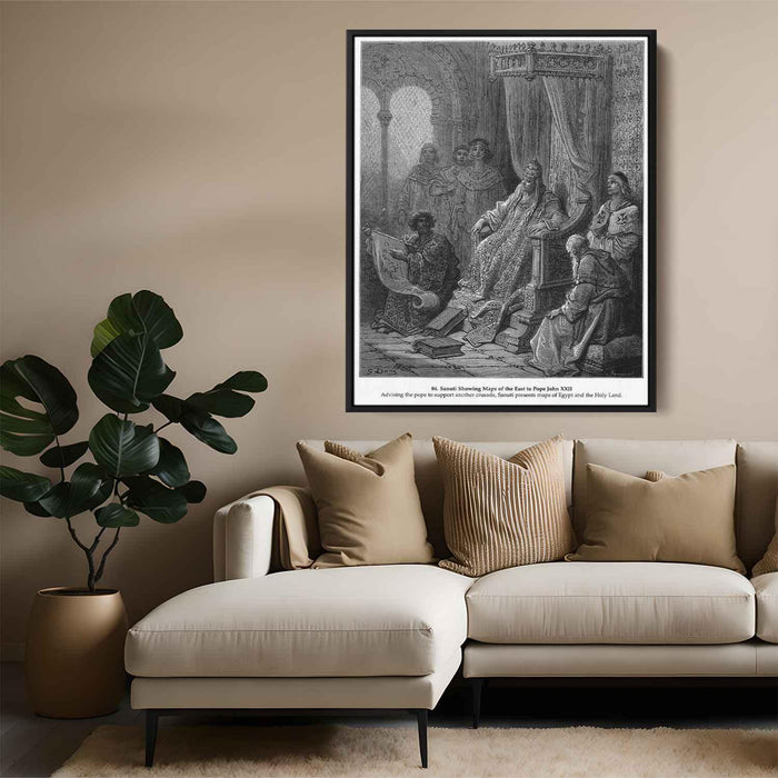 Sanuti Showing Maps of the East to Pope John XXII by Gustave Dore - Canvas Artwork