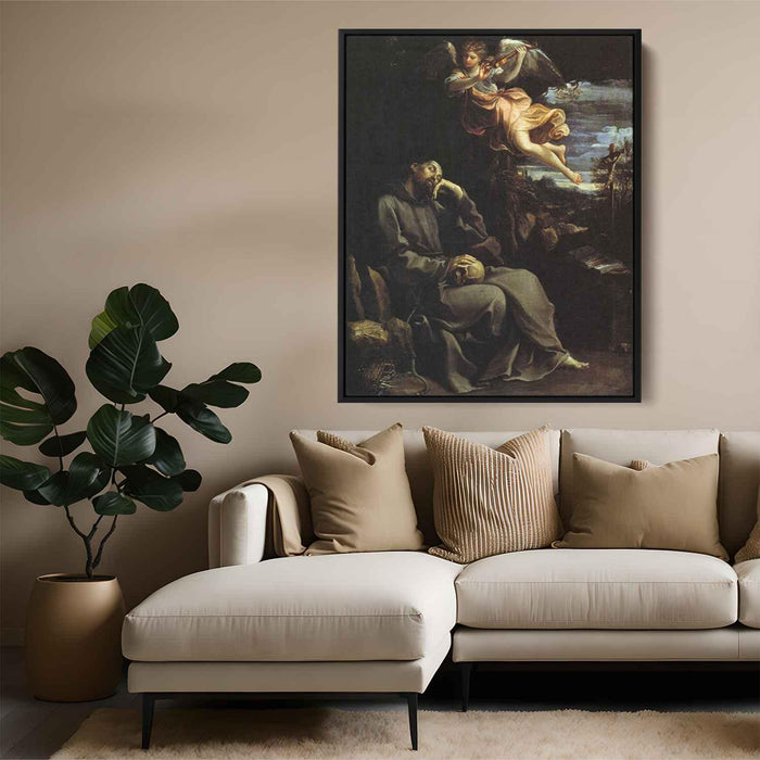 St Francis Consoled by Angelic Music (1610) by Guido Reni - Canvas Artwork
