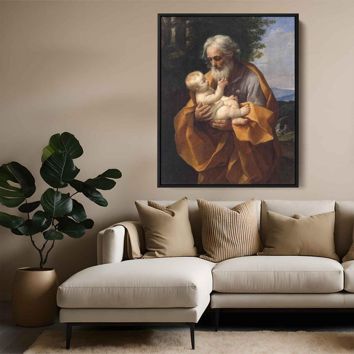 St Joseph with the Infant Jesus (1620) by Guido Reni - Canvas Artwork