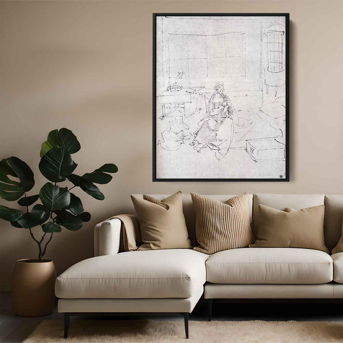 The Holy Family In A Room by Albrecht Durer - Canvas Artwork