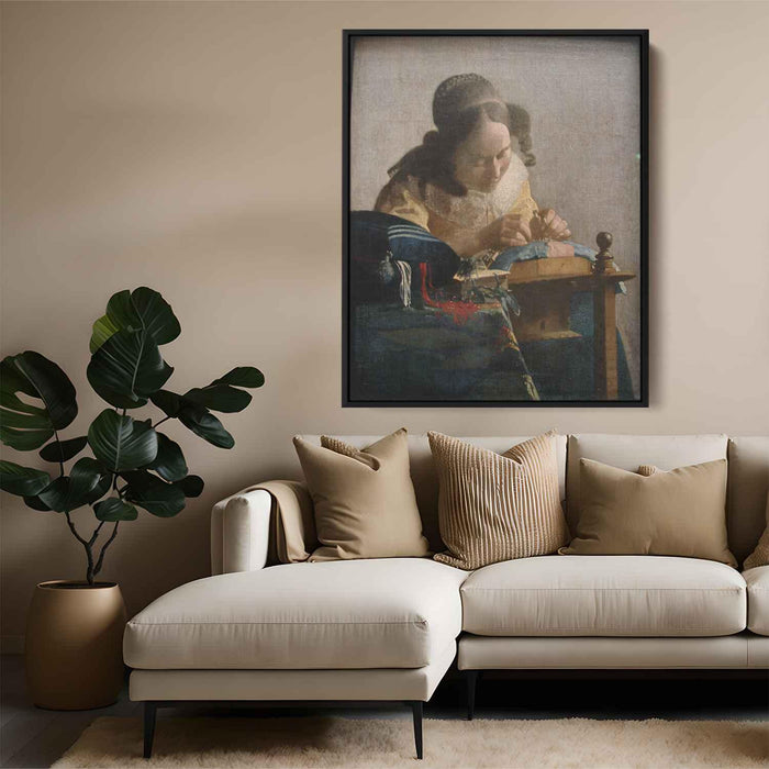 The Lacemaker (1671) by Johannes Vermeer - Canvas Artwork