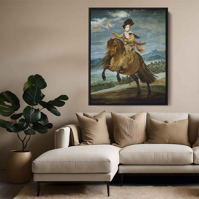 Prince Balthasar Carlos on horseback (1635) by Diego Velazquez - Canvas Artwork