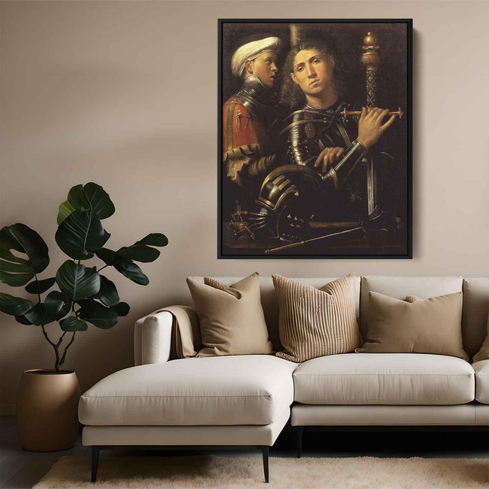 Warrior with Groom (1510) by Giorgione - Canvas Artwork