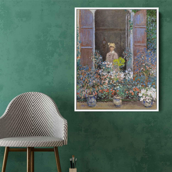 Camille Monet at the Window, Argentuile by Claude Monet - Canvas Artwork