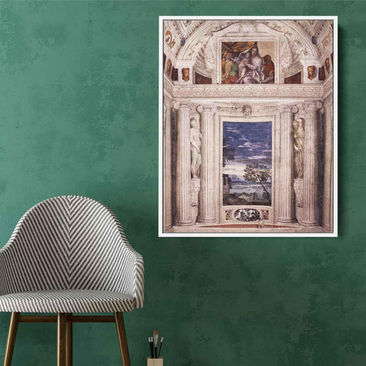 End wall of the Stanza del Cane (1561) by Paolo Veronese - Canvas Artwork