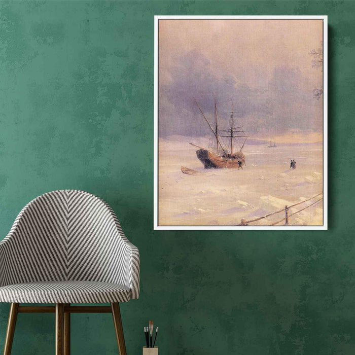 Frozen Bosphorus Under Snow (1874) by Ivan Aivazovsky - Canvas Artwork