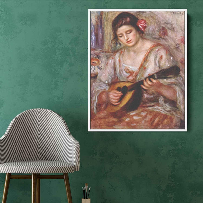 Girl with a mandolin (1918) by Pierre-Auguste Renoir - Canvas Artwork