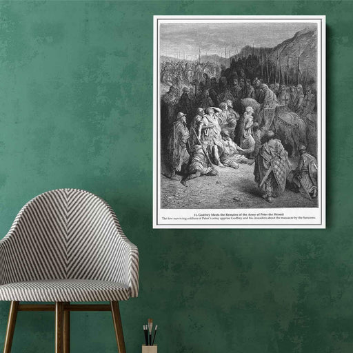 Godfrey Meets the Remains of the Army of Peter the Hermit by Gustave Dore - Canvas Artwork