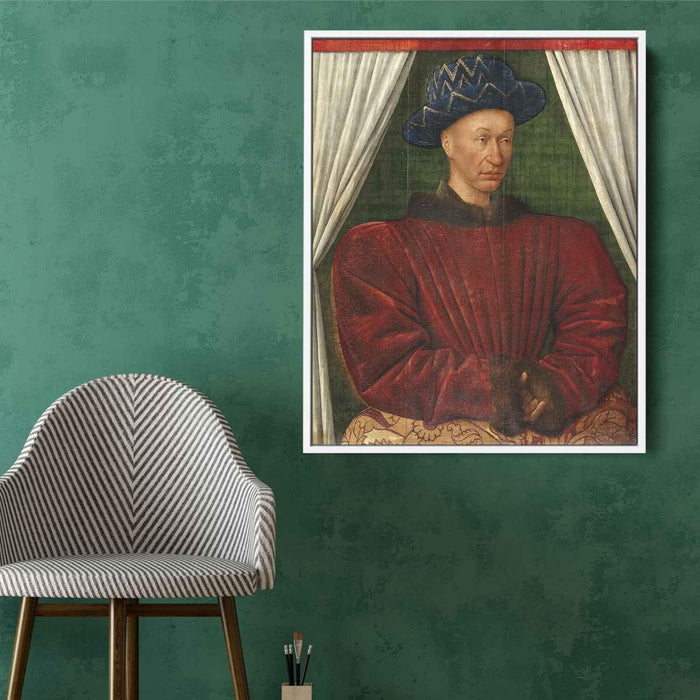 Portrait of Charles VII, King of France by Jean Fouquet - Canvas Artwork