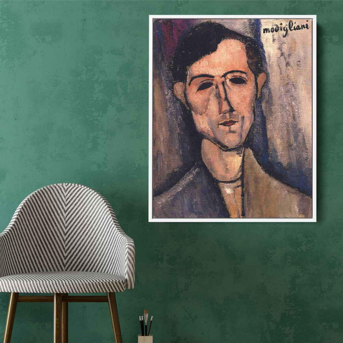 Man's Head (Portrait of a Poet) (1915) by Amedeo Modigliani - Canvas Artwork