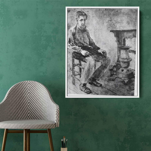 Man Sitting by the Stove The Pauper (1882) by Vincent van Gogh - Canvas Artwork