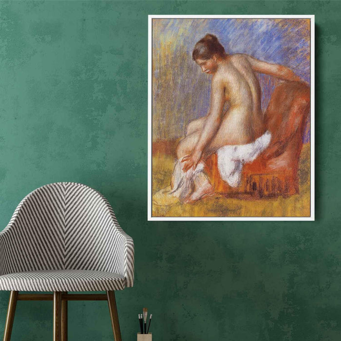 Nude in an Armchair (1890) by Pierre-Auguste Renoir - Canvas Artwork