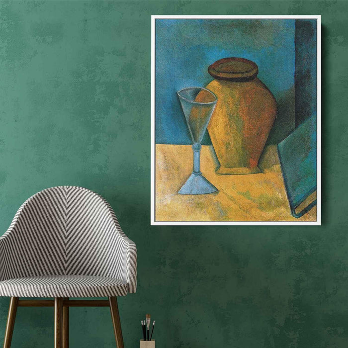 Pot, Glass and Book by Pablo Picasso - Canvas Artwork