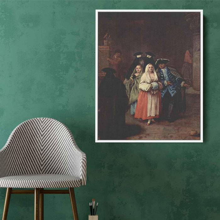 The `New World' by Pietro Longhi - Canvas Artwork