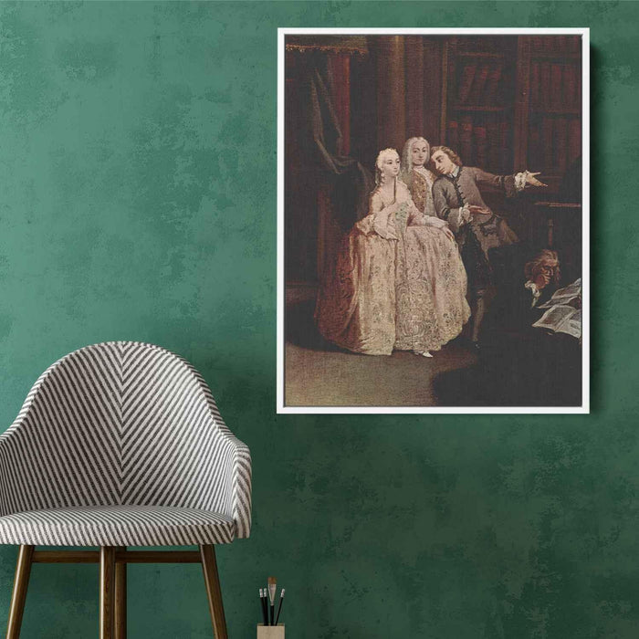 Visit to a library by Pietro Longhi - Canvas Artwork