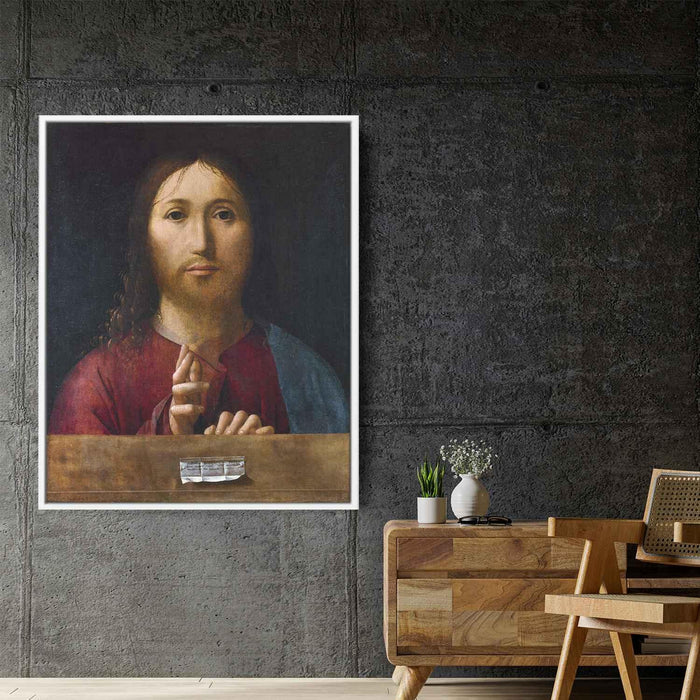 Christ Blessing (1465) by Antonello da Messina - Canvas Artwork